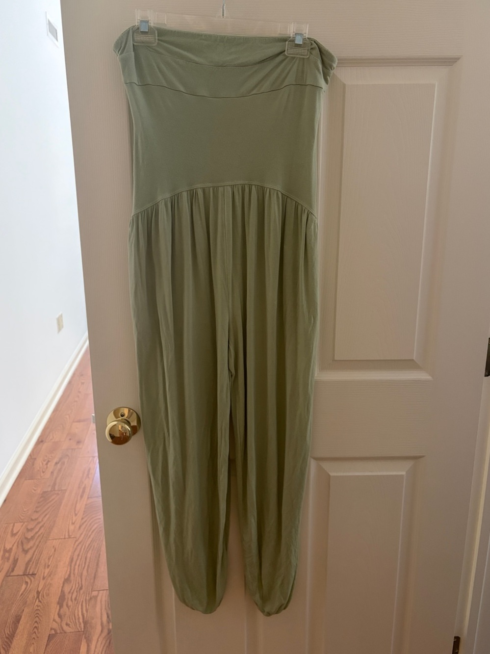 Free People Sage Green Strapless Jumpsuit - Picture 1 of 5
